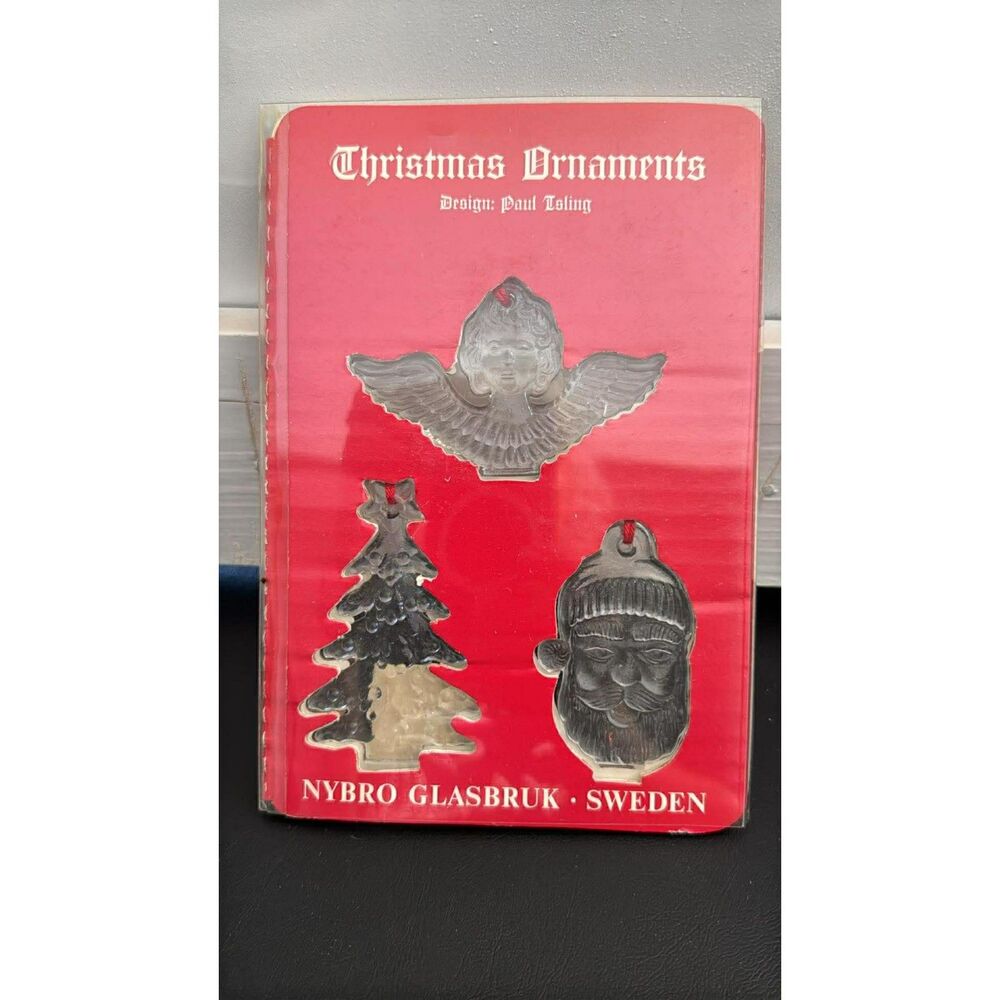 Vintage Nybro Glasburk  Sweden Glass Christmas Ornament  Paul Isleing  New
